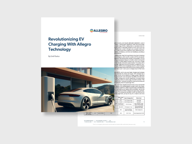 Revolutionizing EV Charging with Allegro Technology Whitepaper Landing Page Image